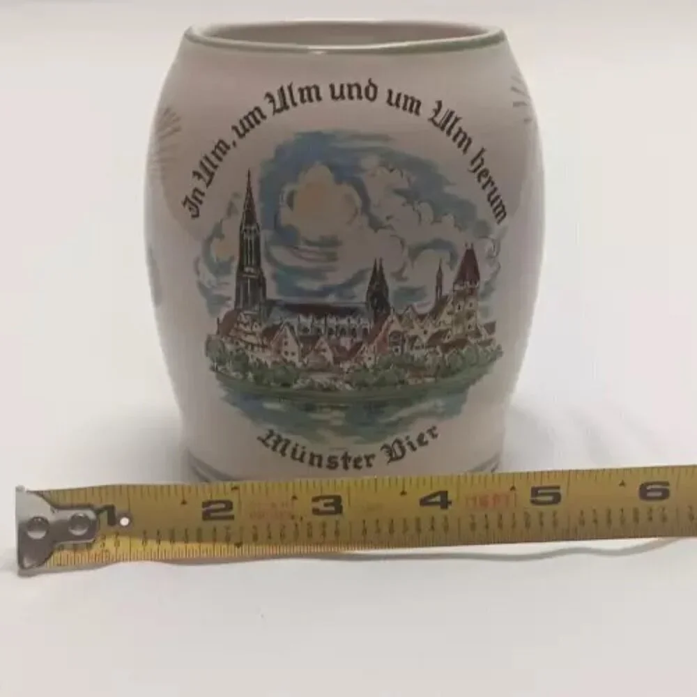 Beer Mug Ulmer Keramik Munster Ceramic Bier Stein Early Logo Germany Vintage EUC